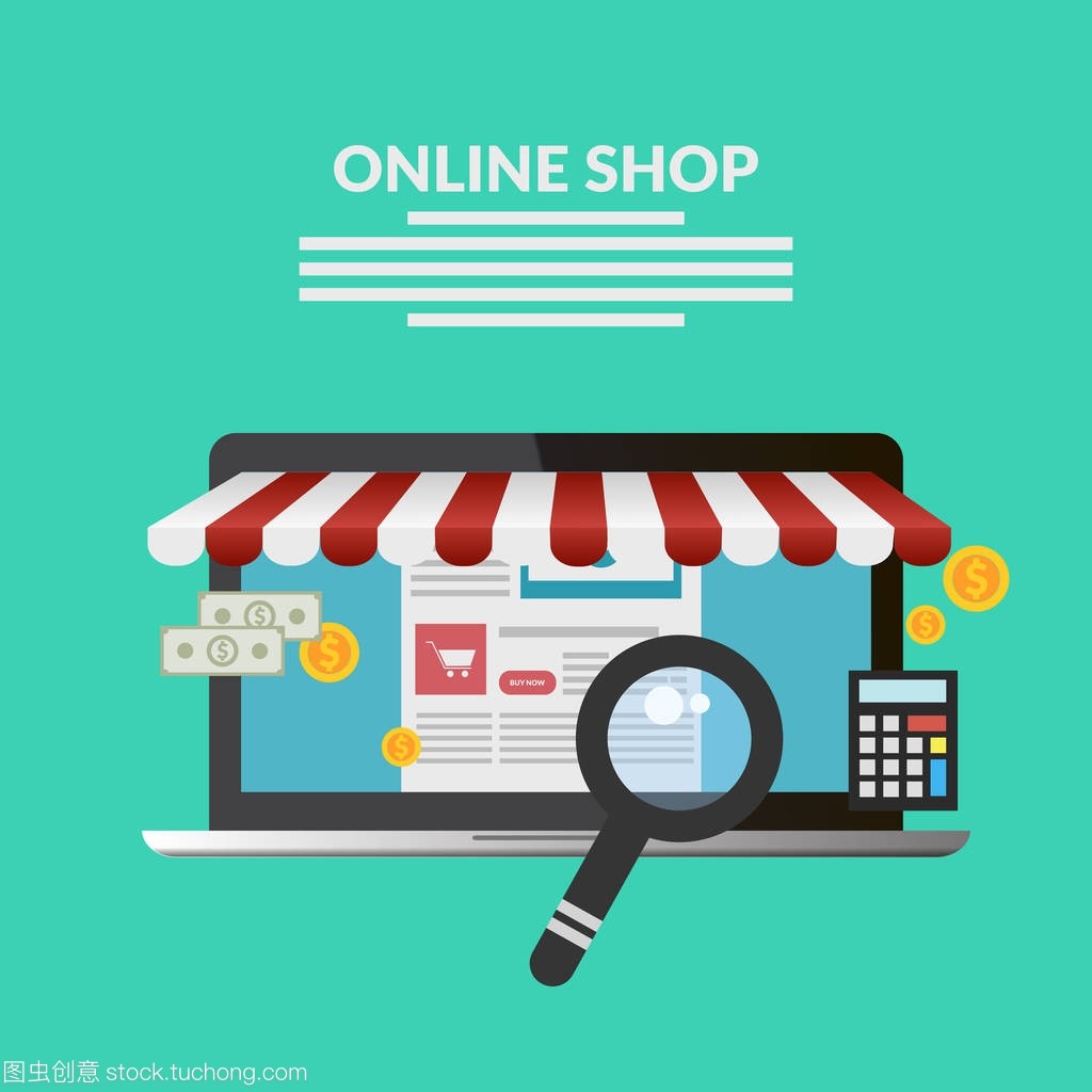 網(wǎng)上開店矢量平面設(shè)計橫幅 eps 10